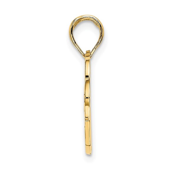 14k Yellow Gold Travel SAN DIEGO Banner Dolphins Necklace Charm Pendant - Picture 2 of 4